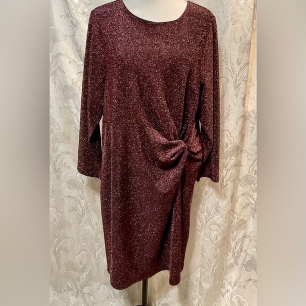 Torrid Pink Long Sleeve Sparkle Dress